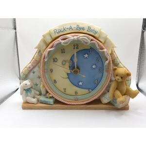 CHERISHED TEDDIES BABY CLOCK ROCK A BYE BABY WALL CLOCK ENESCO 203939